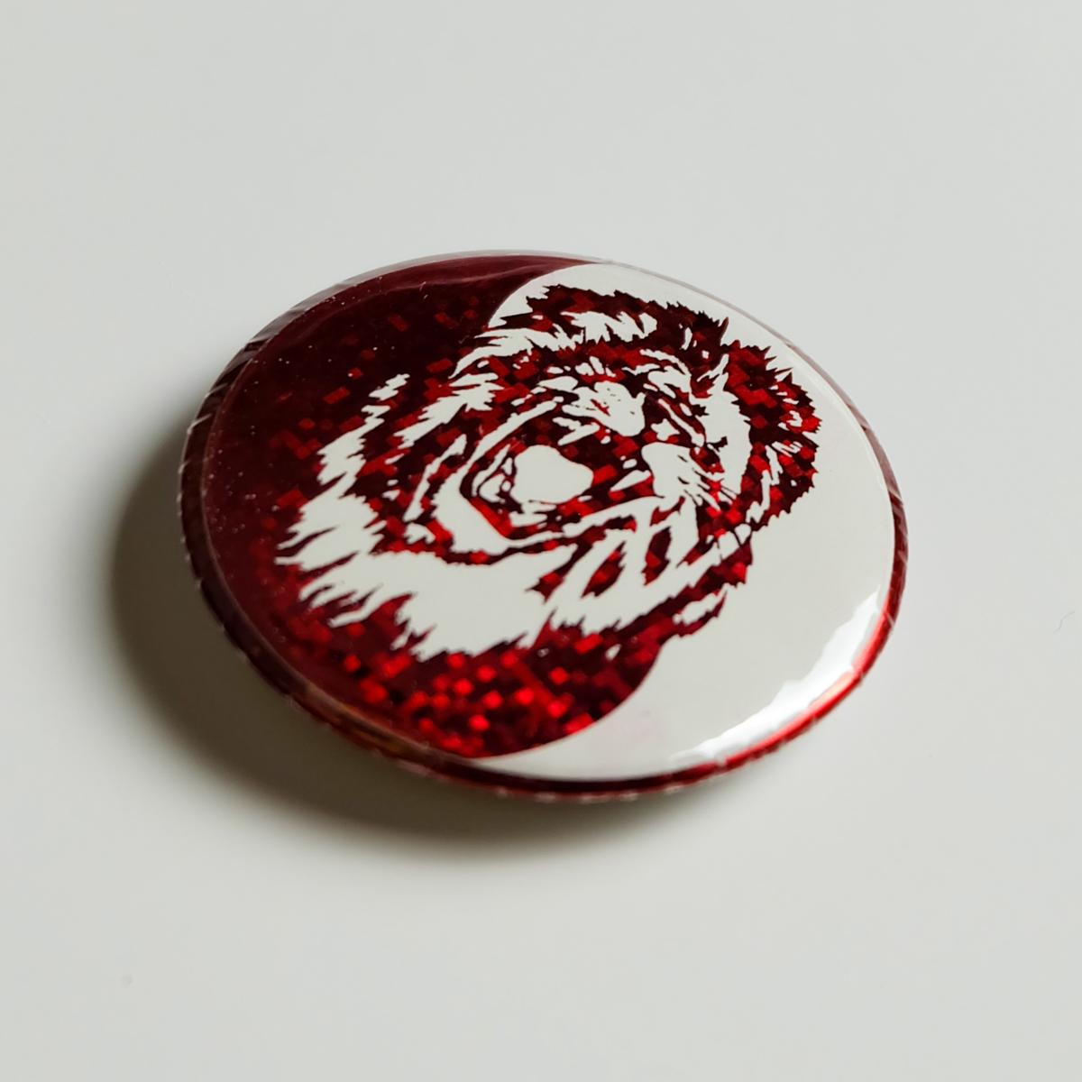 Red Yin-Yang Lion Premium POG Pin - Image 2